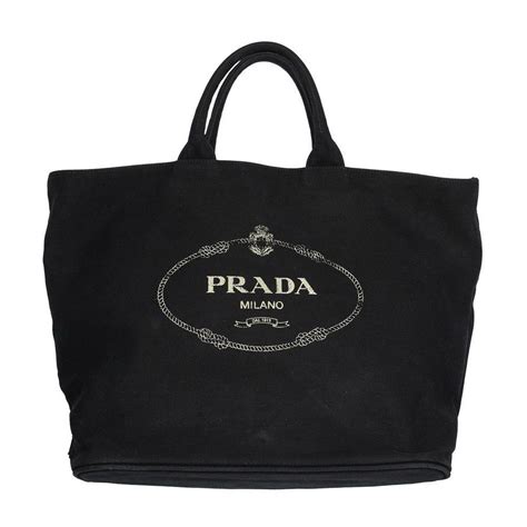 prada milano canvas tote|Prada canvas tote large.